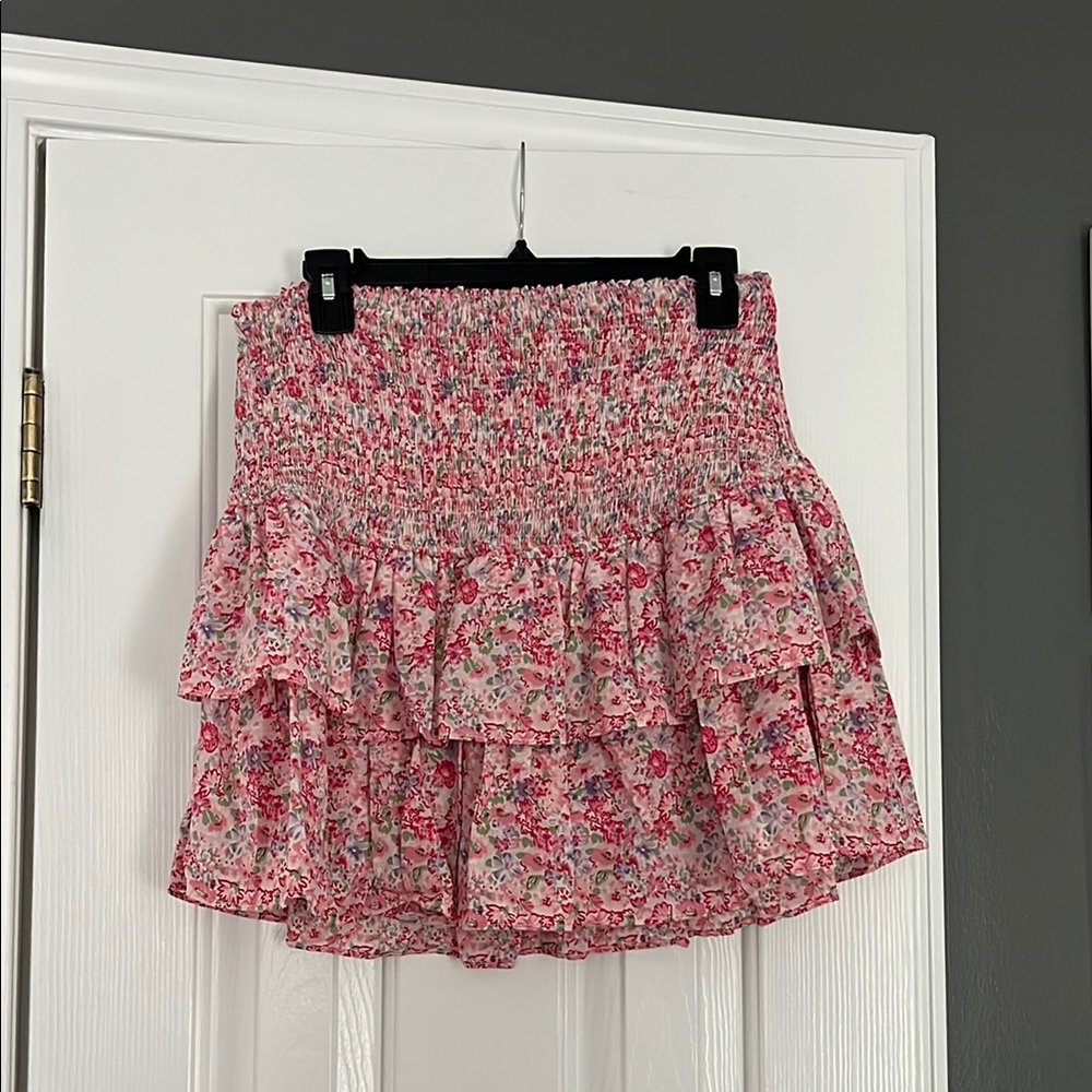 Entro Pink White Skater Mini Skirt